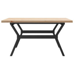 Berkfield Coffee Table Y-Frame 90X90X45.5 Cm Solid Wood Pine And Steel - thumbnail 5