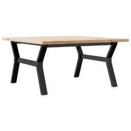 Berkfield Coffee Table Y-Frame 90X90X45.5 Cm Solid Wood Pine And Steel - thumbnail 6