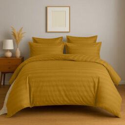 Aspire Homeware Ochre Duvet Cover Set, Reversible Modern Bedding Set, Super King (L)220Cm X (W)260Cm