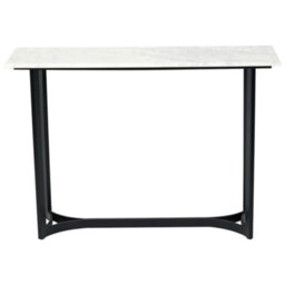 Pacific Lifestyle White Marble Console Table With Curved Black Metal Legs, Real Stone Top 112Cm, Hendrick - thumbnail 6