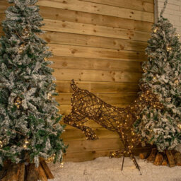 Samuel Alexander 98Cm Light Up Brown Christmas Prancing Doe With 220 White & Warm White Leds - thumbnail 3