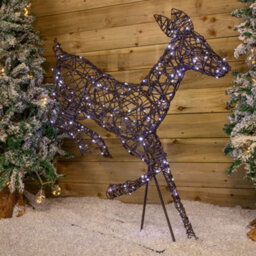 Samuel Alexander 98Cm Light Up Brown Christmas Prancing Doe With 220 White & Warm White Leds - thumbnail 8