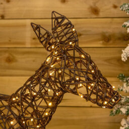 Samuel Alexander 98Cm Light Up Brown Christmas Prancing Doe With 220 White & Warm White Leds - thumbnail 6