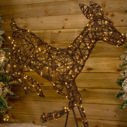 Samuel Alexander 98Cm Light Up Brown Christmas Prancing Doe With 220 White & Warm White Leds - thumbnail 9