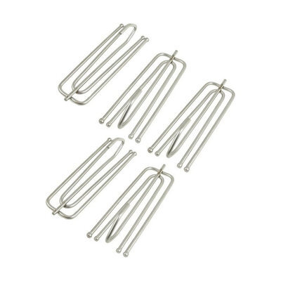 Homeelabador 20X Silver Metal Pinch Pleat Prong Curtain Hooks Galvanised Curtain Tape Hook Pin For Door Windows Curtains And Shower Curtain. - image 1