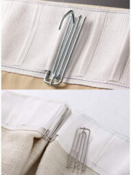 Homeelabador 20X Silver Metal Pinch Pleat Prong Curtain Hooks Galvanised Curtain Tape Hook Pin For Door Windows Curtains  And Shower Curtain. - thumbnail 3