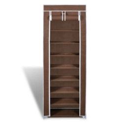 Berkfield Fabric Shoe Cabinet With Cover 162 X 57 X 29 Cm Brown - thumbnail 4