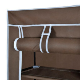 Berkfield Fabric Shoe Cabinet With Cover 162 X 57 X 29 Cm Brown - thumbnail 5