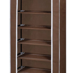 Berkfield Fabric Shoe Cabinet With Cover 162 X 57 X 29 Cm Brown - thumbnail 6