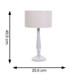 Valuelights Victoria Traditional Grey Wood Candlestick Table Lamp With Grey Drum Shade - thumbnail 6