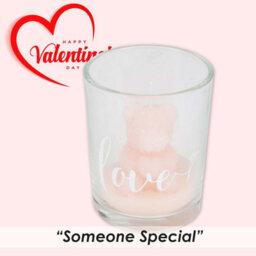 Valentines Scented Rose Candle Bear In Glass Loved One-Romantic Gift - thumbnail 6