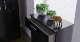 Trent 3 Drawer Deep Chest Of Drawers In Black & Black Matt (Ready Assembled) - thumbnail 2