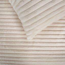 Ohs Ribbed Duvet Cover Faux Fur Winter Warm Bedding Set, Cream - Double - thumbnail 4