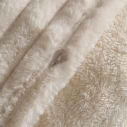 Ohs Ribbed Duvet Cover Faux Fur Winter Warm Bedding Set, Cream - Double - thumbnail 6