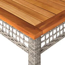 Walplus Garden Table Grey 140X80X75 Cm Poly Rattan Acacia Wood - thumbnail 7