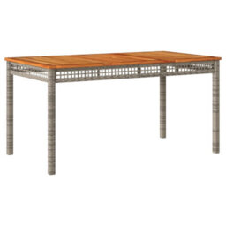 Walplus Garden Table Grey 140X80X75 Cm Poly Rattan Acacia Wood - thumbnail 2
