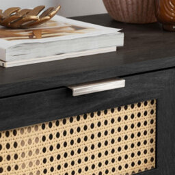 Rattan 5 Chest Of Drawers Birlea Sark Black Mid Century Modern - thumbnail 4