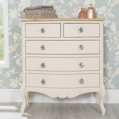 Statement Furniture Juliette Champagne Vintage Chic 2 Over 3 Chest Of Drawers With Crystal Handles - image 1