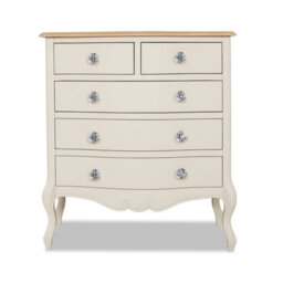 Statement Furniture Juliette Champagne Vintage Chic 2 Over 3 Chest Of Drawers With Crystal Handles - thumbnail 4