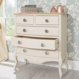 Statement Furniture Juliette Champagne Vintage Chic 2 Over 3 Chest Of Drawers With Crystal Handles - thumbnail 3