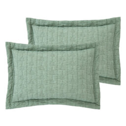 Pineapple Elephant Tamba Leaf Pinsonic Quilted Oxford Pillowcase Pair Green - thumbnail 4