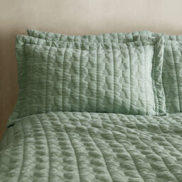 Pineapple Elephant Tamba Leaf Pinsonic Quilted Oxford Pillowcase Pair Green
