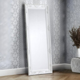 Julian Bowen Palais White Lean-To Mirror, Wood Frame, Rectangular, Full Length, Freestanding, 170 X 70 X 6Cm - thumbnail 1