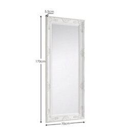 Julian Bowen Palais White Lean-To Mirror, Wood Frame, Rectangular, Full Length, Freestanding, 170 X 70 X 6Cm - thumbnail 3