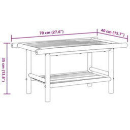 Berkfield Coffee Table 70X40X35 Cm Bamboo - thumbnail 8
