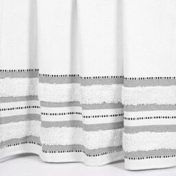 Nevni Soft Cotton Striped Tufted Double Throw For Sofa, Couch, Bed - 150 X 200 Cm, Grey - thumbnail 3