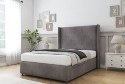 "Sloomy Stratford Slate Naples Divan Bed No Drawers With 54"" Wingback Headboard & 12"" Footboard 3' Single" - thumbnail 3