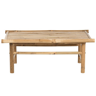 Beliani Bamboo Coffee Table 80 X 45 Cm Rustic Light Wood, Indoor And Outdoor - image 1