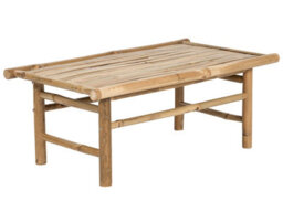 Beliani Bamboo Coffee Table 80 X 45 Cm Rustic Light Wood, Indoor And Outdoor - thumbnail 3
