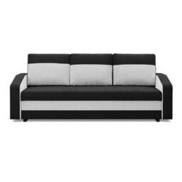 Orion A Modern Upholstered Sofa Bed With Storage Compact Pull Out Guest Bed Space Black Cream - thumbnail 1