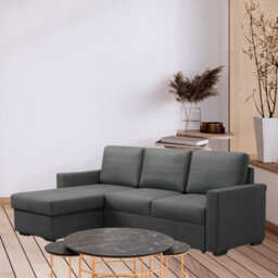 Tokio D Corner Sofa Bed With Storage Modern Reversible Design Comfortable Living Room Furniture Dark Grey - thumbnail 2