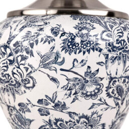 Lighting Supermarket Hepburn Large Ceramic Table Lamp Ivory Pleated Shade Blue Printed Finish 58Cm - thumbnail 6