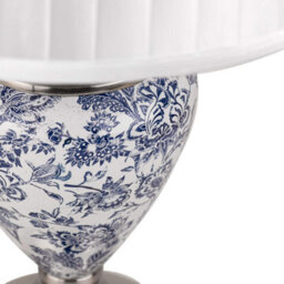 Lighting Supermarket Hepburn Large Ceramic Table Lamp Ivory Pleated Shade Blue Printed Finish 58Cm - thumbnail 4