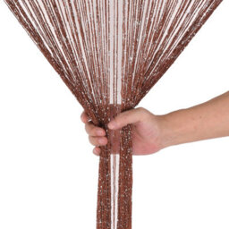 Neel Blue String Curtains Glitter Fringe Panel Fly Screen Doorway Tassel Curatin, 200Cm X 90Cm - Burgundy - thumbnail 5
