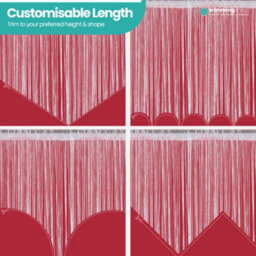 Neel Blue String Curtains Glitter Fringe Panel Fly Screen Doorway Tassel Curatin, 200Cm X 90Cm - Burgundy - thumbnail 8