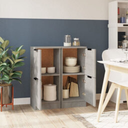 Berkfield Sideboards 2 Pcs Concrete Grey 30X30X70 Cm Engineered Wood - thumbnail 3