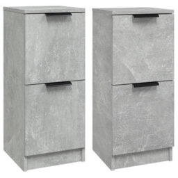 Berkfield Sideboards 2 Pcs Concrete Grey 30X30X70 Cm Engineered Wood - thumbnail 2