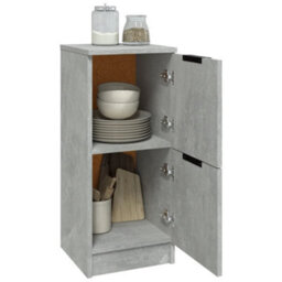 Berkfield Sideboards 2 Pcs Concrete Grey 30X30X70 Cm Engineered Wood - thumbnail 4