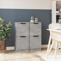 Berkfield Sideboards 2 Pcs Concrete Grey 30X30X70 Cm Engineered Wood - thumbnail 1