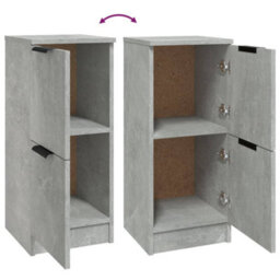 Berkfield Sideboards 2 Pcs Concrete Grey 30X30X70 Cm Engineered Wood - thumbnail 8