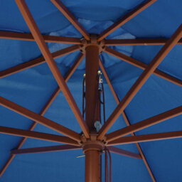 Berkfield Durable Outdoor Parasol With Wooden Pole 350 Cm Blue - thumbnail 6