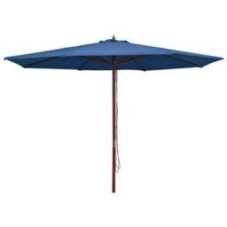 Berkfield Durable Outdoor Parasol With Wooden Pole 350 Cm Blue - thumbnail 2