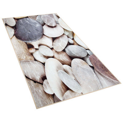 Beliani Area Rug 3D Pebble Pattern Polyester Rectangular 80 X 150 Cm - image 1