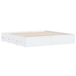 Berkfield Bed Frame With Drawers Without Mattress White 180X200 Cm Super King - thumbnail 8