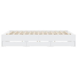 Berkfield Bed Frame With Drawers Without Mattress White 180X200 Cm Super King - thumbnail 7