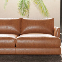 Valencia Serena Leather Three Seats Sectional Sofa Cognac Nappa 11000 Top-Grain Leather Kiln Dried Wood - thumbnail 5